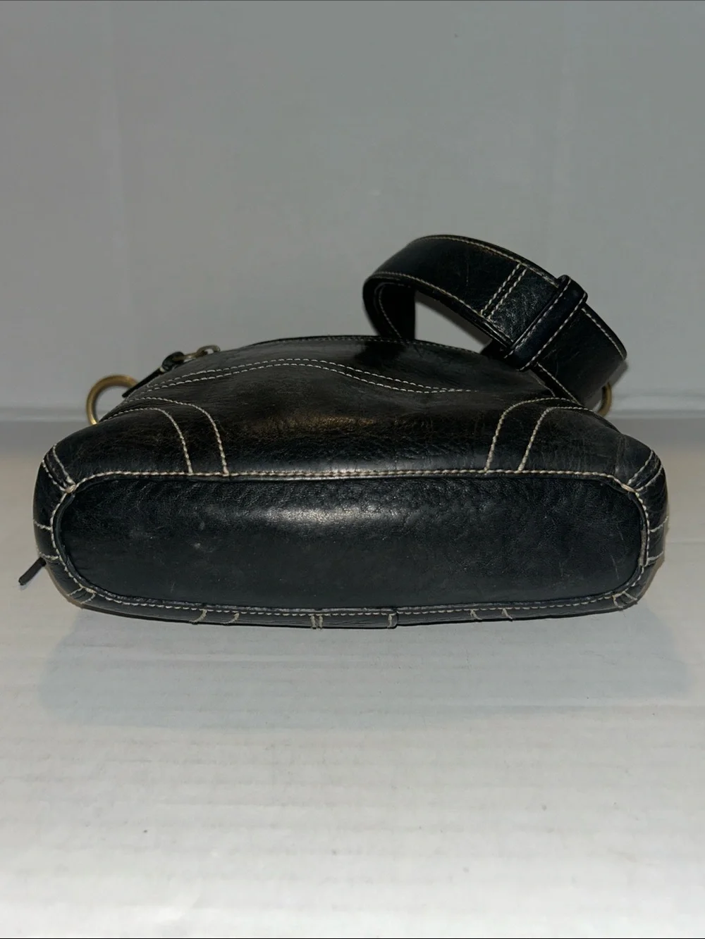 COACH Vintage Bleecker Black Pebble Leather Shoulder Crossbody Bag 10398